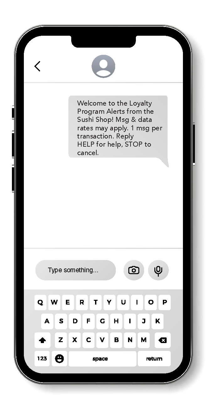 Example of a welcome SMS to new marketing subscribers